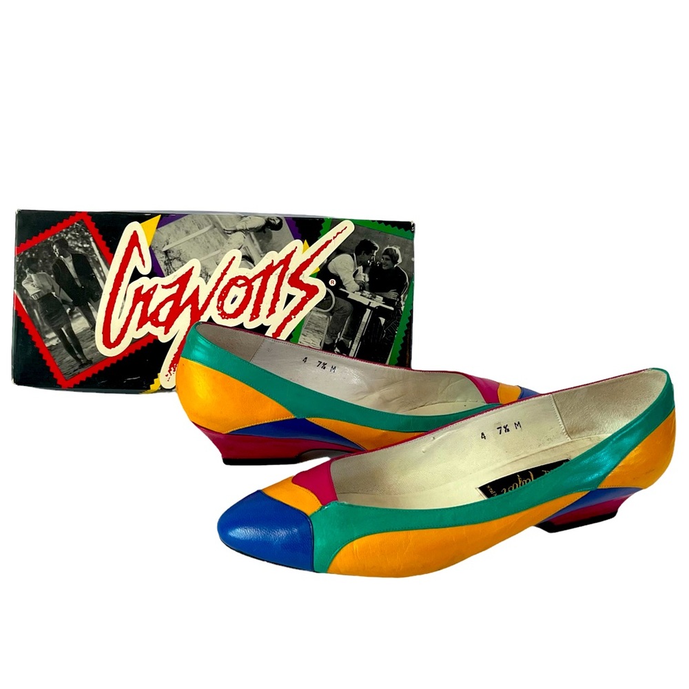 Vintage Crayons Martinez Valero Exclusively For Lord & Taylor Multicolor Heels